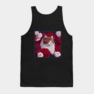 Ragamuffin cat. Style vector (red version ragamuffin cat) Tank Top